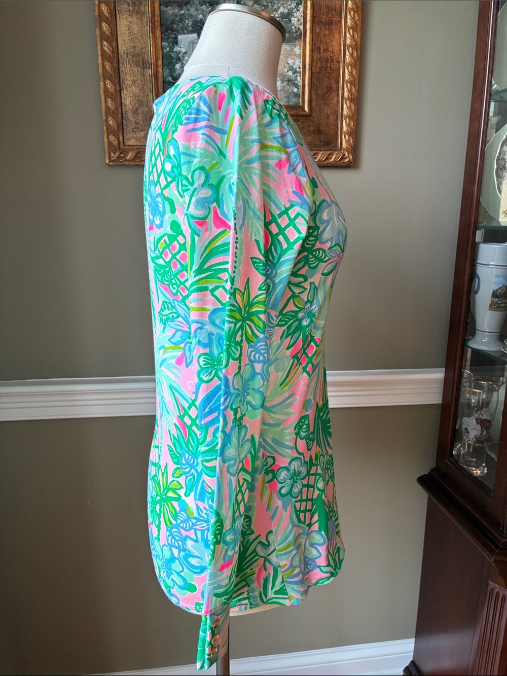 Lilly Pulitzer Aleah Pink, Green and Blue Boatneck Long Sleeve Top Size Medium - Picture 5 of 9